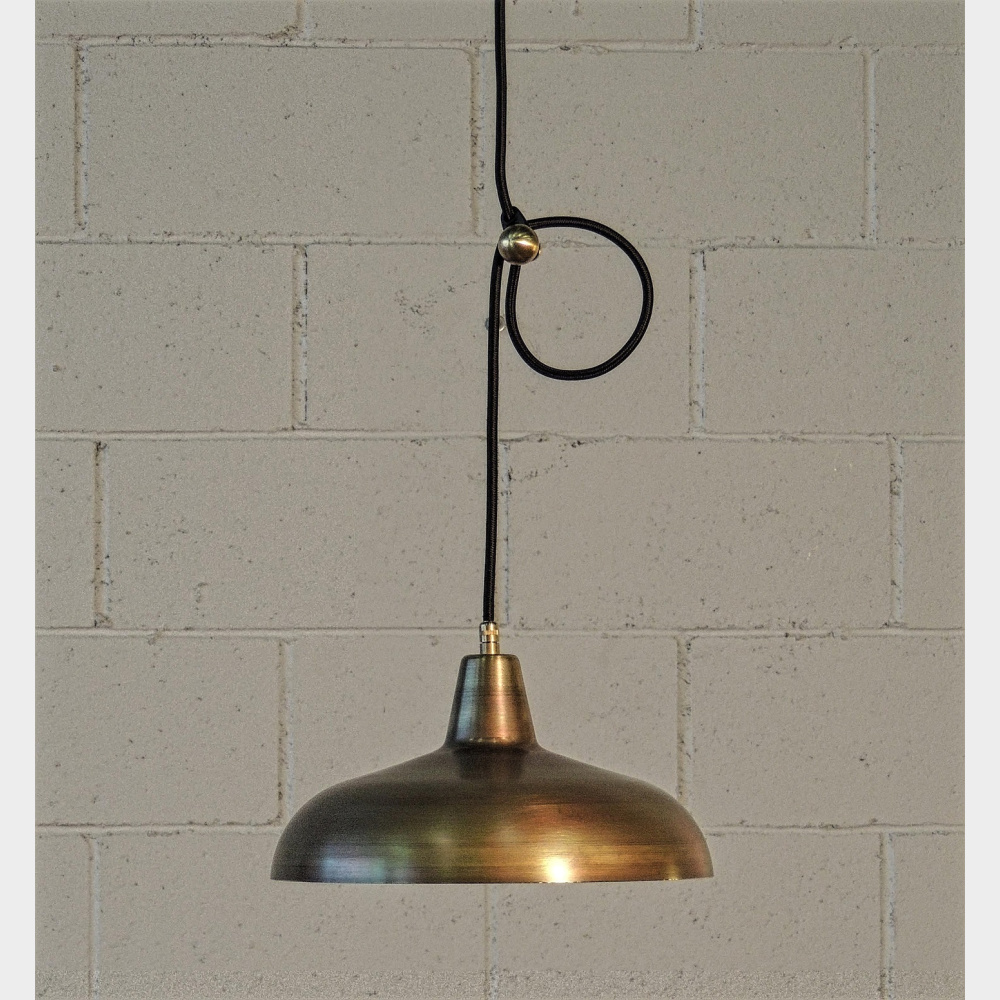 vintage_hanging_lamp_brass Lampada FS a Sospensione in Ottone, Vintage