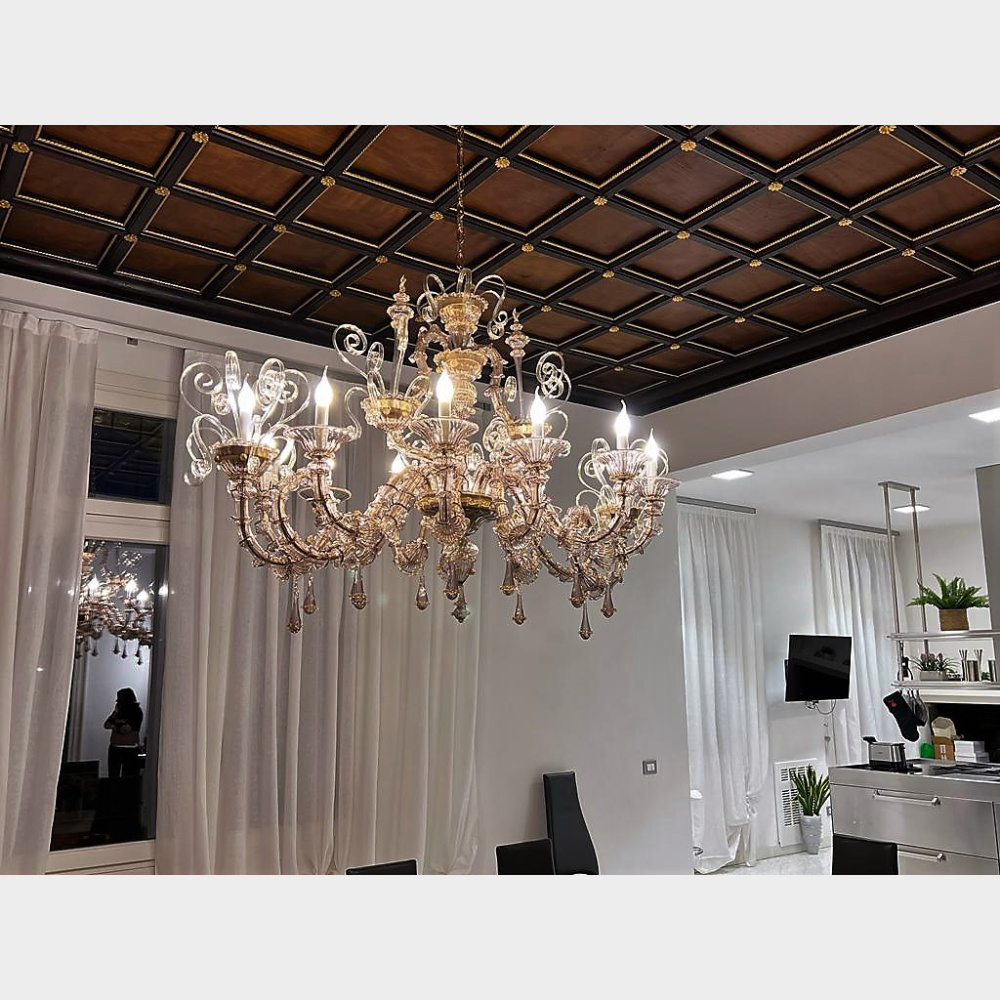 lampadario ca rezzonico vetro di murano 12 luci ambientato lampadario ca rezzonico vetro di murano 12 luci ambientato