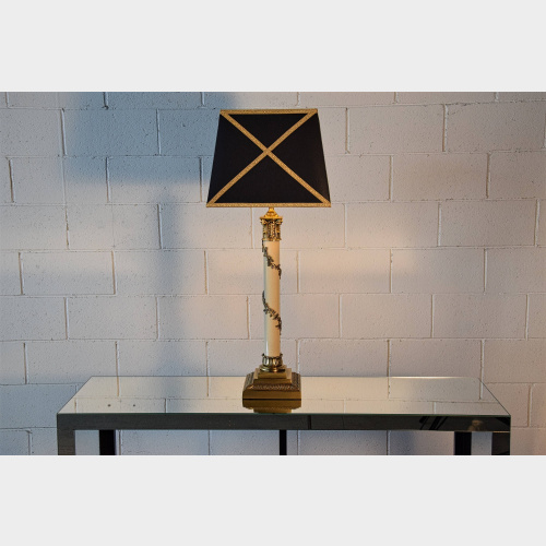 Lampada da Tavolo a Colonna con Edera