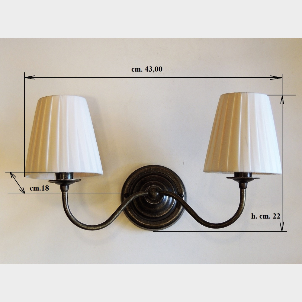 applique doppia con paralume