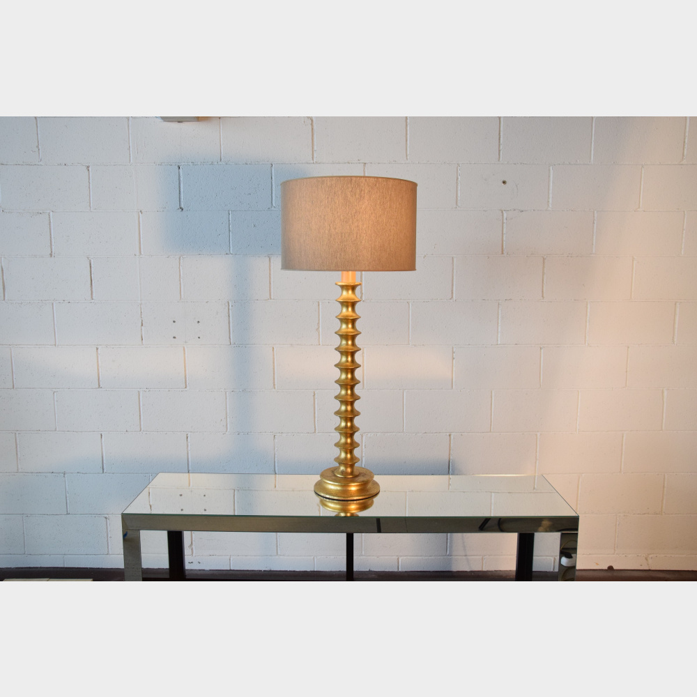 Gold Column Table Lamp