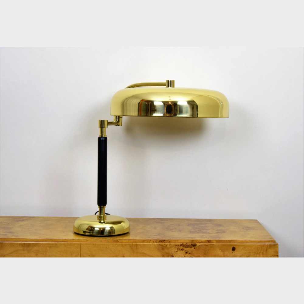 Lampada da scrivania tipo Desny in ottone lucido laccato e legno laccato nero art. LDS 5 dettaglio Lampada da scrivania tipo Desny