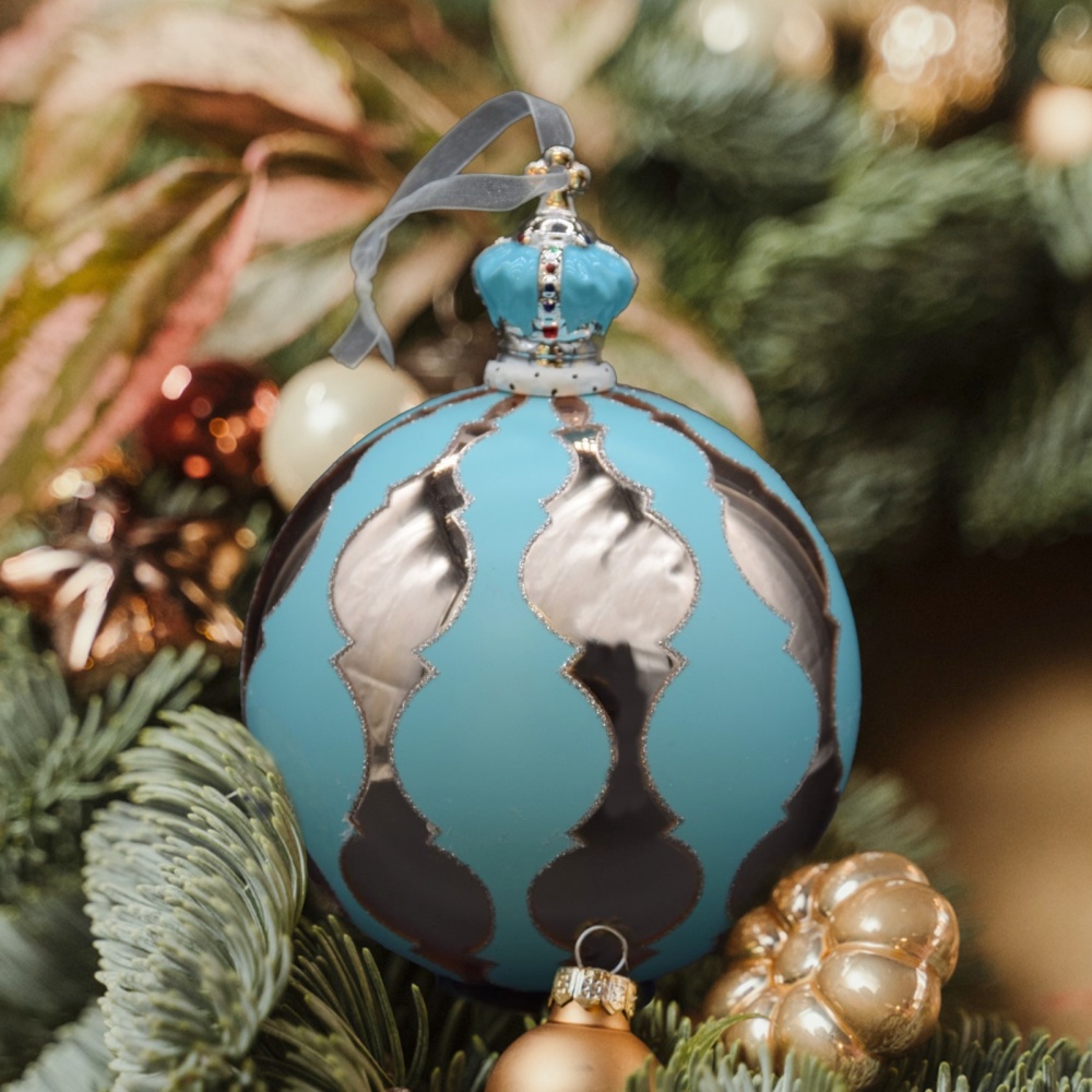 pallina di natale azzurra rossi illuminazione vicenza AZZURRA