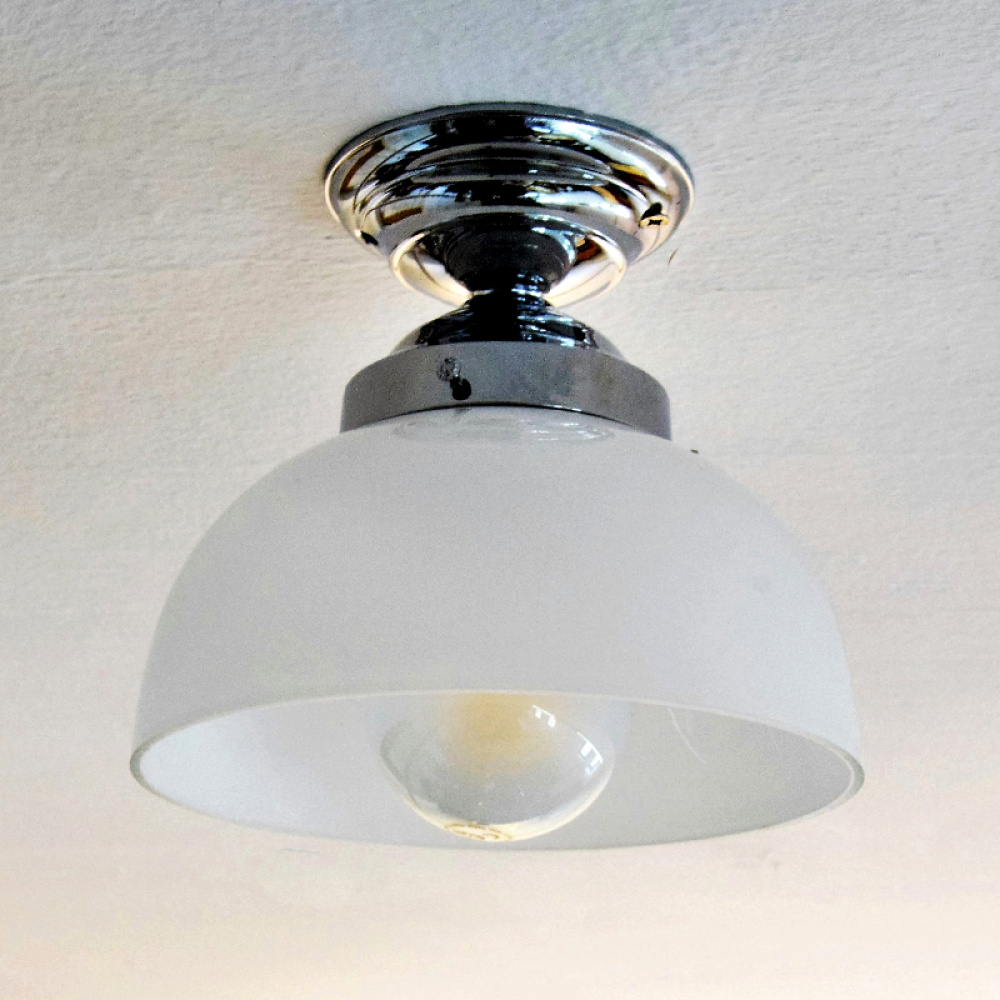 Lampada a soffitto in ottone cromato mod. Tramvai art. LS 1 cromo